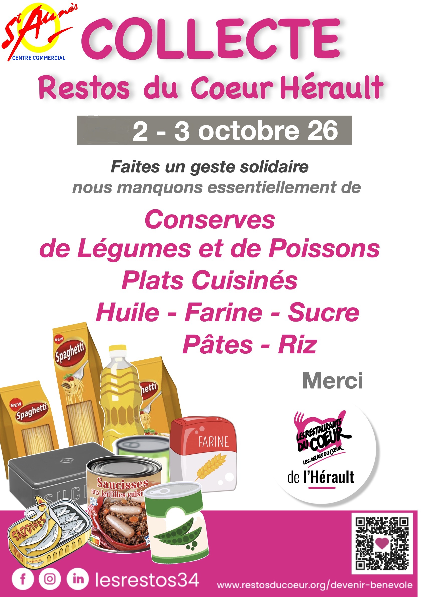 💗 Une collecte solidaire avec les Restos du Cœur